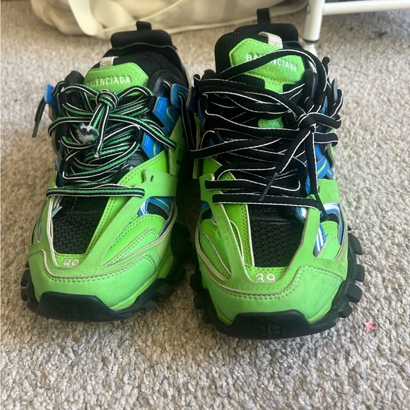 Balenciaga Kids Green and Black Sneakers